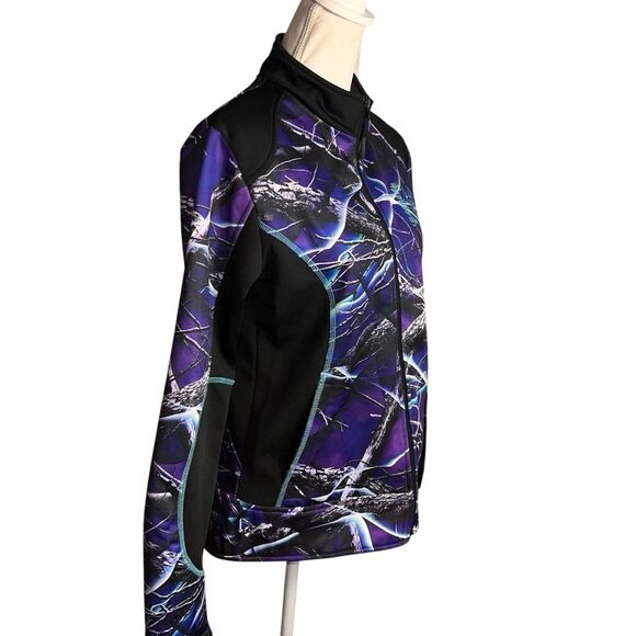 Huntworth Oaktree Jacket Ultraviolet Purple Full Zip Medium Purple Black Camo - Picture 4 of 9